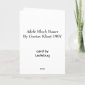 Adele Bloch Bauer durch Gustav Klimt Karte (Rückseite)