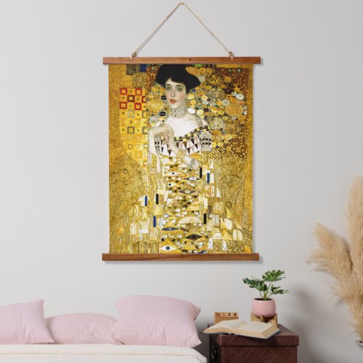 Adele Bloch-Bauer I von Gustav Klimt Art Nouveau Wandteppich Mit Holzrahmen (Schlafzimmer)