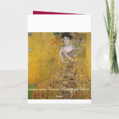 Adele Bloch-Bauers Portrait von Gustav Klimt Karte (Rückseite)