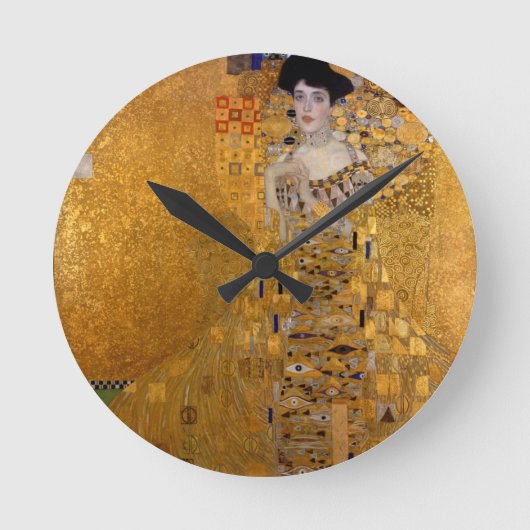 Adele, die Dame in Gold - Gustav Klimt Runde Wanduhr (Vorderseite)