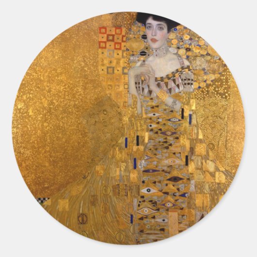 Adele, die Dame in Gold - Gustav Klimt Runder Aufkleber (Vorderseite)