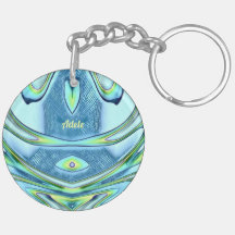 ADELE ~ Green Yellow Blue Circle Acrylic ~