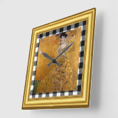 Adele Lady in Gold, Gustav Klimt Gerahmt, kariert Quadratische Wanduhr (Winkel)