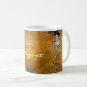 Adele, Lady in Gold von Gustav Klimt, Mit Monogram Kaffeetasse (VorderseiteRechts)