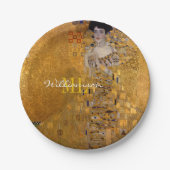 Adele, Lady in Gold von Gustav Klimt, Mit Monogram Pappteller (Vorderseite)