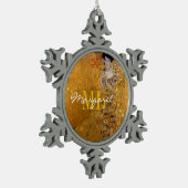 Adele, Lady in Gold von Gustav Klimt, Mit Monogram Schneeflocken Zinn-Ornament (Links)