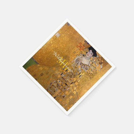 Adele, Lady in Gold von Gustav Klimt, Mit Monogram Serviette (Ecke)