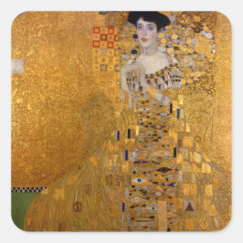 Adele, Lady in Gold von Gustav Klimt, Vintag Quadratischer Aufkleber