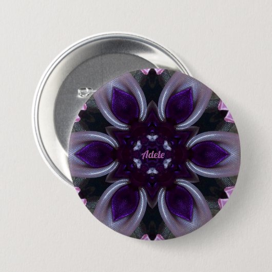 ADELE ~ Lila-weißrosa-grüne BLASE Button (Vorne & Hinten)