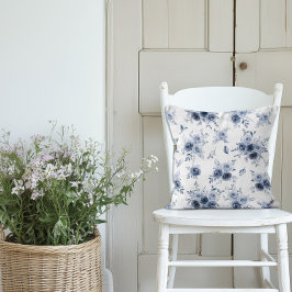 Adele Watercolor Blaue Landrosen Kissen