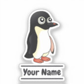 Adélie Penguin Cartoon mit benutzerdefiniertem Tex Aufkleber (Vorderseite)