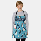 Adelie Penguin Pastel farbenfrohe Muster Schürze (Getragen)