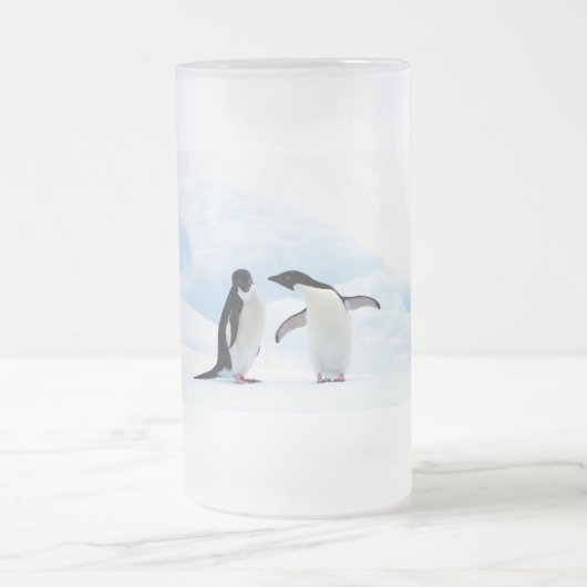 Adelie Penguins Mattglas Bierglas (Mittel)