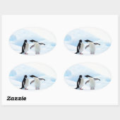 Adelie Penguins Ovaler Aufkleber (Blatt)