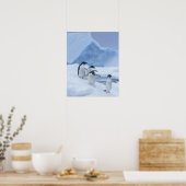 Adelie Penguins (Pygoscelis adeliae) auf Eis, Poster (Küche)