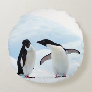 Adelie Penguins Rundes Kissen
