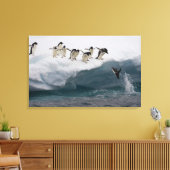 Adelie Penguins tauchen in Meer Paulette Leinwanddruck (Insitu (Wohnzimmer))