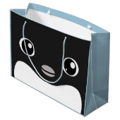 Adelie-Pinguin-Geschenk-Tasche Große Geschenktüte (Rückseite Schrägansicht)