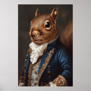 Adeliges Eichhörnchen-Porträt, Renaissance-Tier Poster