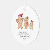 Adelina Personalized Baby's First Christmas Ornament Aus Metall (Vorderseite links)