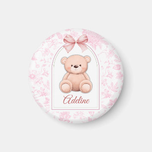 Adeline Benutzerdefiniertes rosa Teddy-Bär-Kinde Magnet