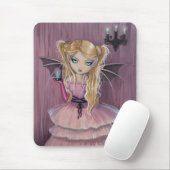Adeline in Pink Little Goth Vampire Fairy Mousepad (Mit Mouse)