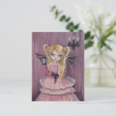 Adeline on Pink Gothic Vampire Fairy Postcard Postkarte (Stehend Vorderseite)