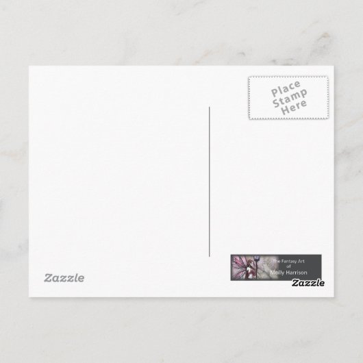 Adeline on Pink Gothic Vampire Fairy Postcard Postkarte (Rückseite)