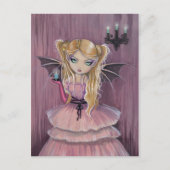 Adeline on Pink Gothic Vampire Fairy Postcard Postkarte (Vorderseite)