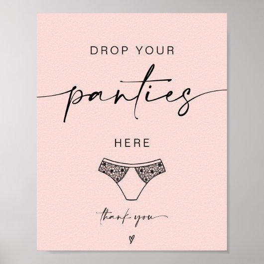 ADELLA Drop Your Panties Bachelorette Game Sign Poster (Vorne)