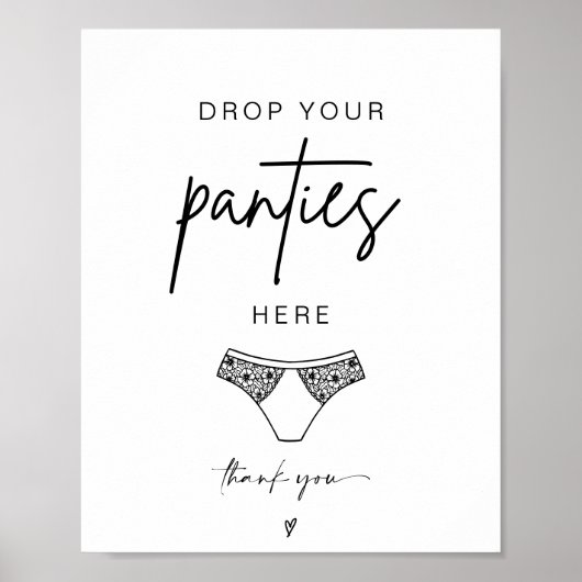 ADELLA Drop Your Panties Bachelorette Game Sign Poster (Vorne)