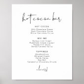 ADELLA Edgy Minimalistische Hot Cocoa Bar Menu Poster (Vorne)