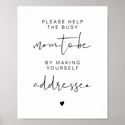 ADELLA Edgy Modern Address the Envelope Sign Poster (Vorne)