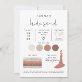 ADELLA Edgy Modern EDITABLE Bridesmaid Info Card Einladung (Vorderseite)