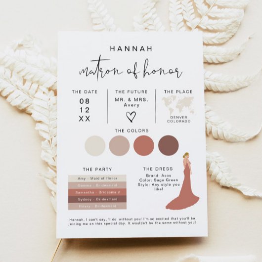 ADELLA Edgy Modern EDITABLE Bridesmaid Info Card Einladung