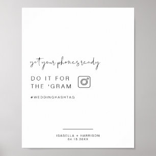 ADELLA Edgy Modern Instagram Hashtag Wedding Sign Poster