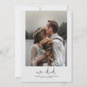 ADELLA Edgy Modern Minimalistisch Elopement Empfan Einladung (Rückseite)