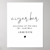 ADELLA Edgy Modern Minimalistisch Wedding Cigar Ba Poster (Vorne)