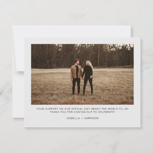 ADELLA Edgy Modernes Minimalistisches Foto Danke K Einladung (Rückseite)