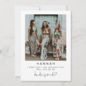 ADELLA Minimal Foto Bridesmaid Vorschlag Note Card Einladung (Vorderseite)