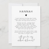 ADELLA Minimal Foto Matron of Honor Vorschlag Einladung (Rückseite)