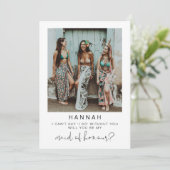 ADELLA Minimal Foto Trauzeugin Vorschlag Card Einladung (Stehend Vorderseite)