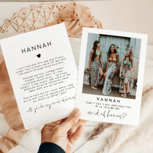 ADELLA Minimal Foto Trauzeugin Vorschlag Card Einladung