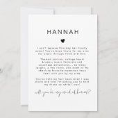 ADELLA Minimal Foto Trauzeugin Vorschlag Card Einladung (Rückseite)