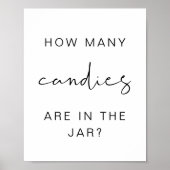 ADELLA Minimal wie viele Candies Baby Shower Game Poster (Vorne)