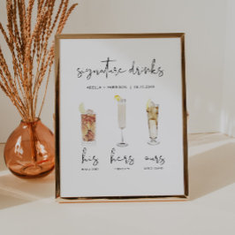 ADELLA Minimaler Cocktail Signature Drink Poster