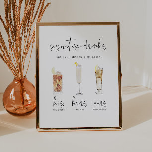 ADELLA Minimaler Cocktail Signature Drink Poster