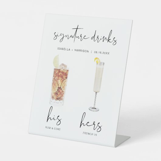 ADELLA Minimaler Cocktail Signature Drink Sockelschild (Vorderseite)