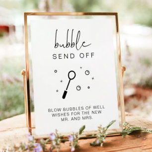 ADELLA Minimalist Bubble Send Off Hochzeitsschild Poster