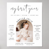 ADELLA Minimalistisch Arch Foto Erstes Jahr Meilen Poster (Vorne)